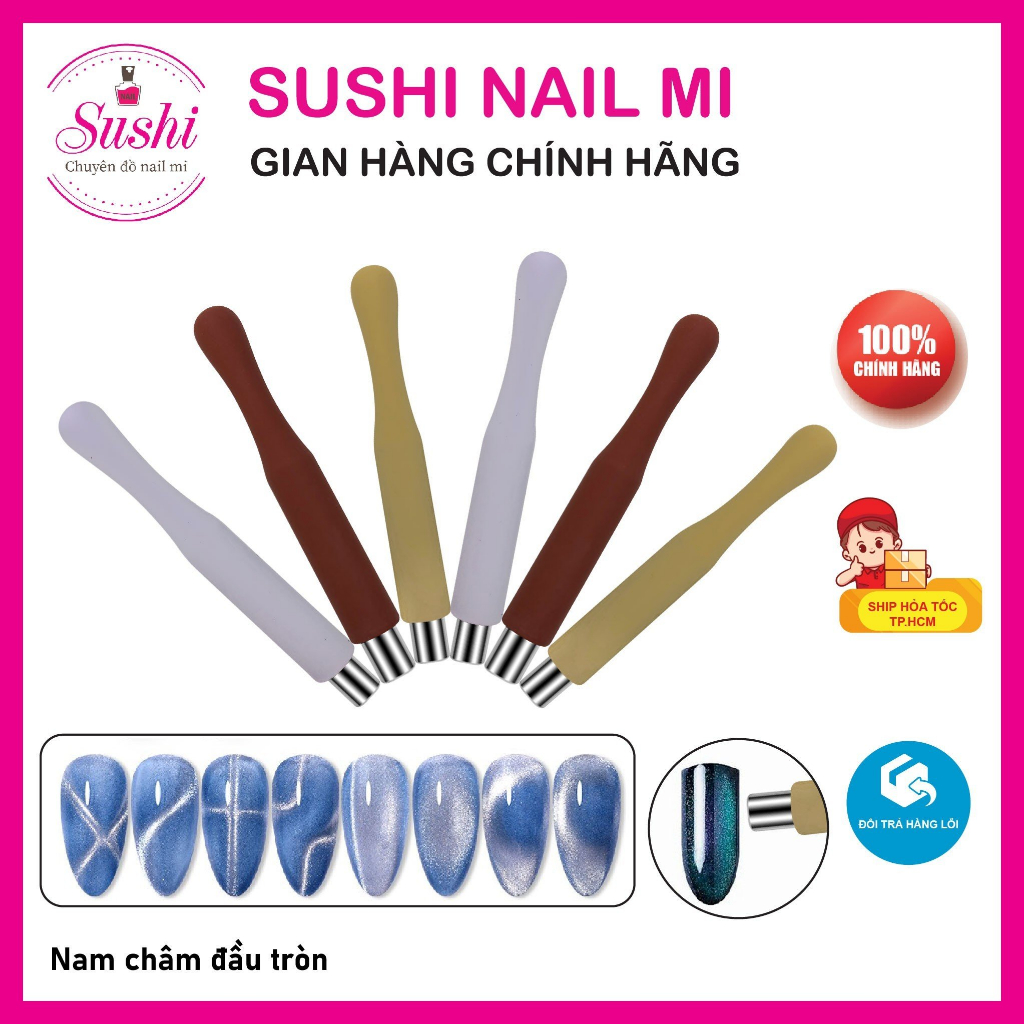 Nam châm mắt mèo đầu tròn  - dụng cụ tạo mắt mèo, vẽ nail, làm móng tay - Sushi Nail Mi