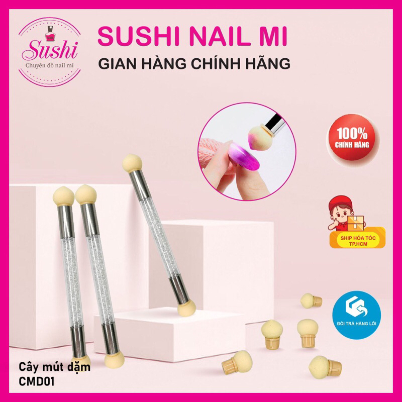Cọ dặm ombre 2 đầu cán đá-CMD01