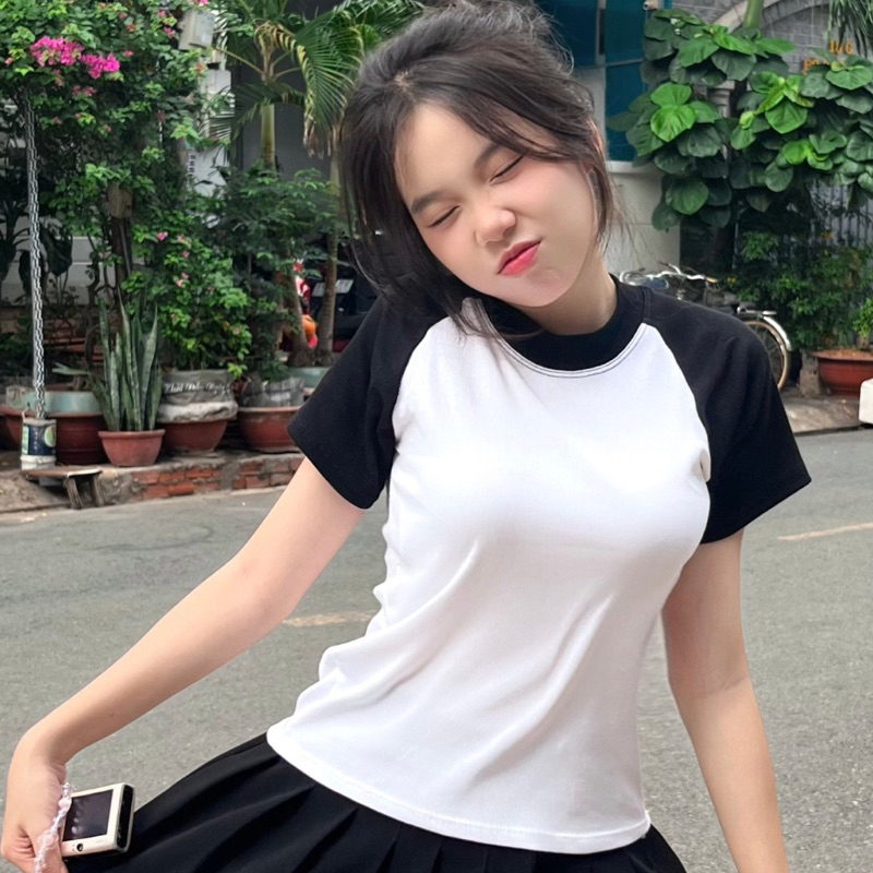 Áo Baby Tee Ráp Lăng Phối Tay (NTN)