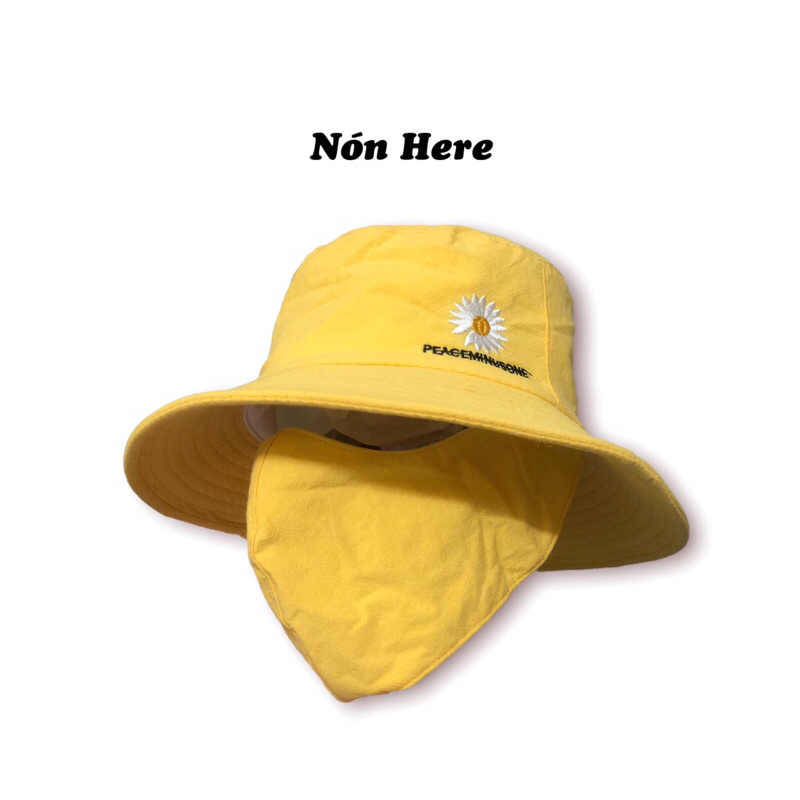 Nón chống nắng kèm khẩu trang thêu BÔNG CÚC - Nón chống nắng nữ giá rẻ