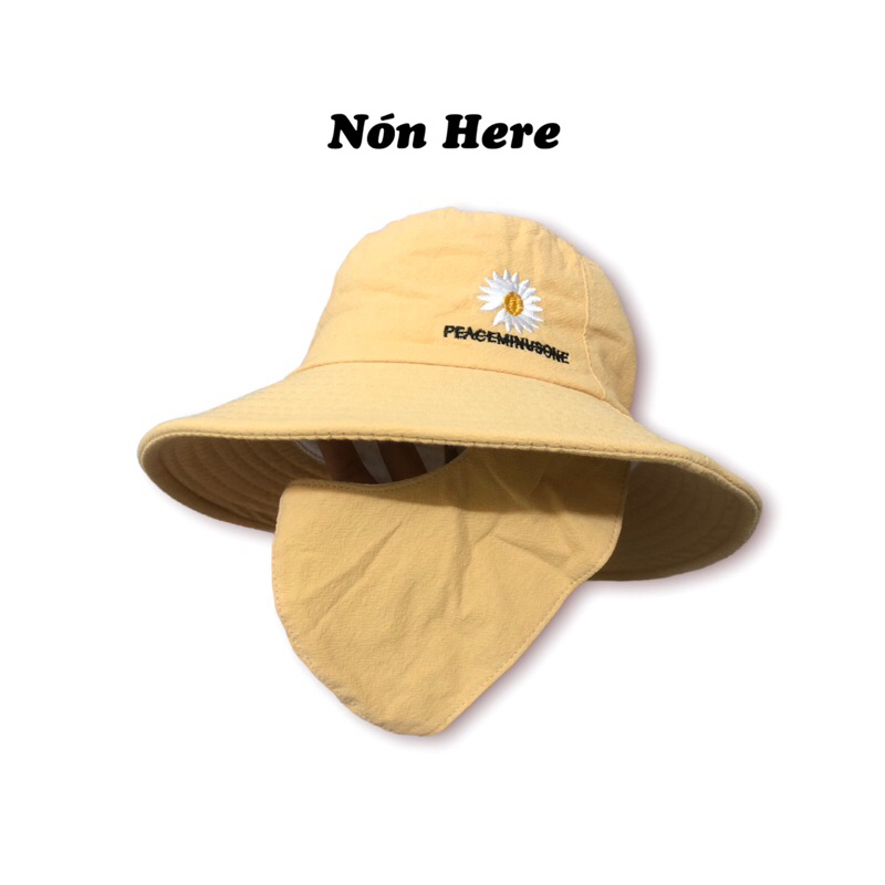Nón chống nắng kèm khẩu trang thêu BÔNG CÚC - Nón chống nắng nữ giá rẻ