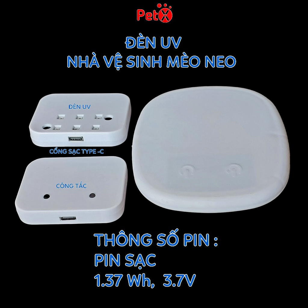 Đèn UV đèn cực tím diệt khuẩn lắp cho nhà vệ sinh mèo NEO UV
