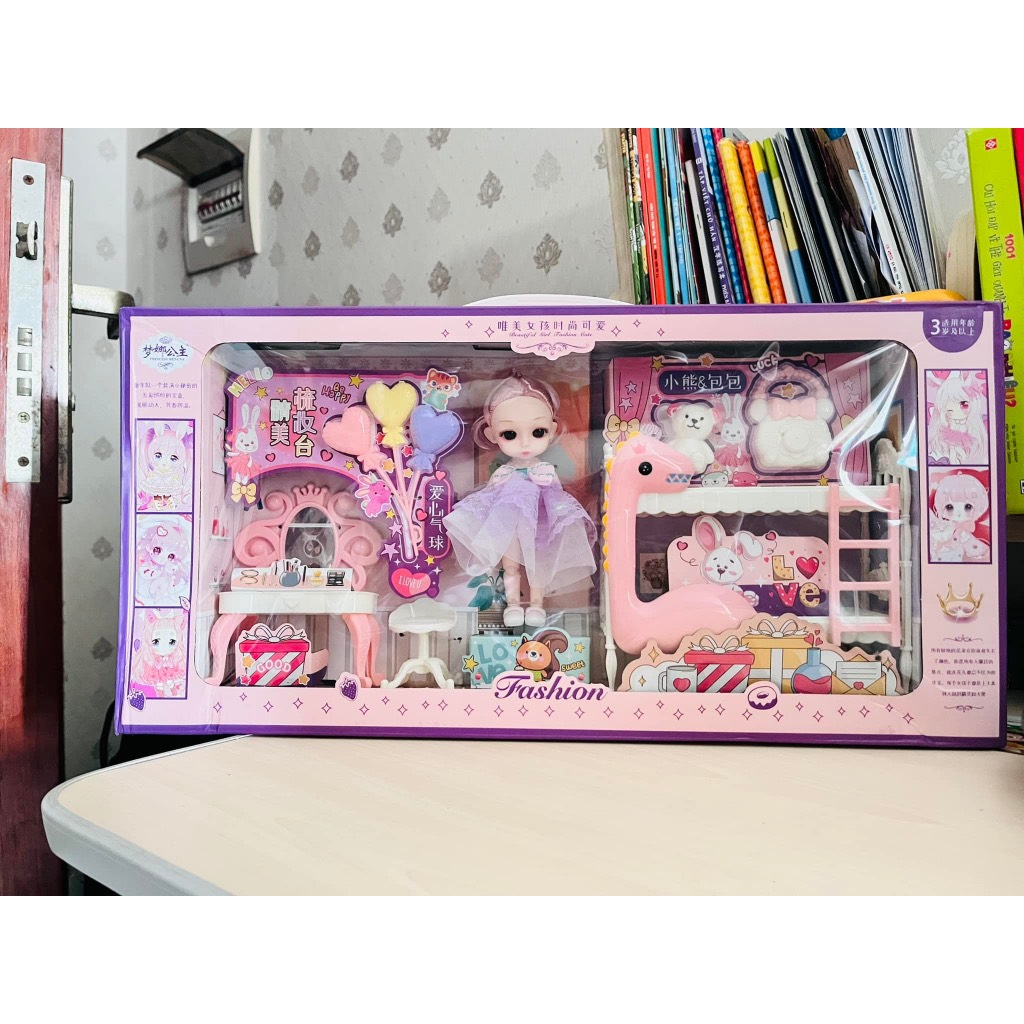 Hộp Đồ Chơi Búp Bê Fashion Cho Bé Gái, Chất Liệu An Toàn, Màu Sắc Bắt Mắt, Thích Hợp Làm Quà Tặng Cho Bé