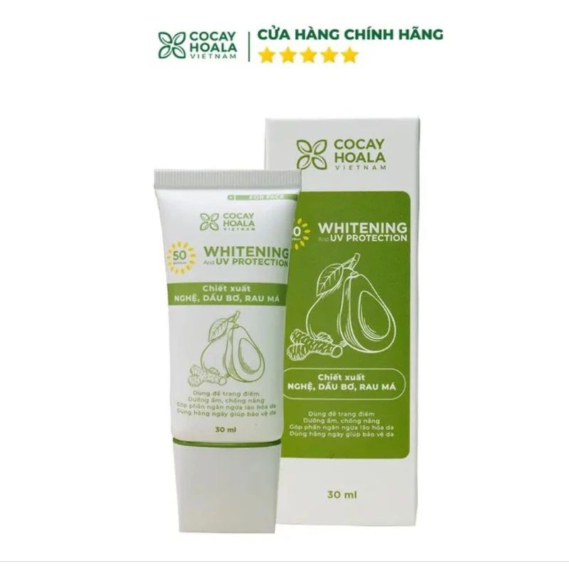 kem Chống Nắng Bơ Nghệ cocayhoala_kiềm dầu, chống thấm nước