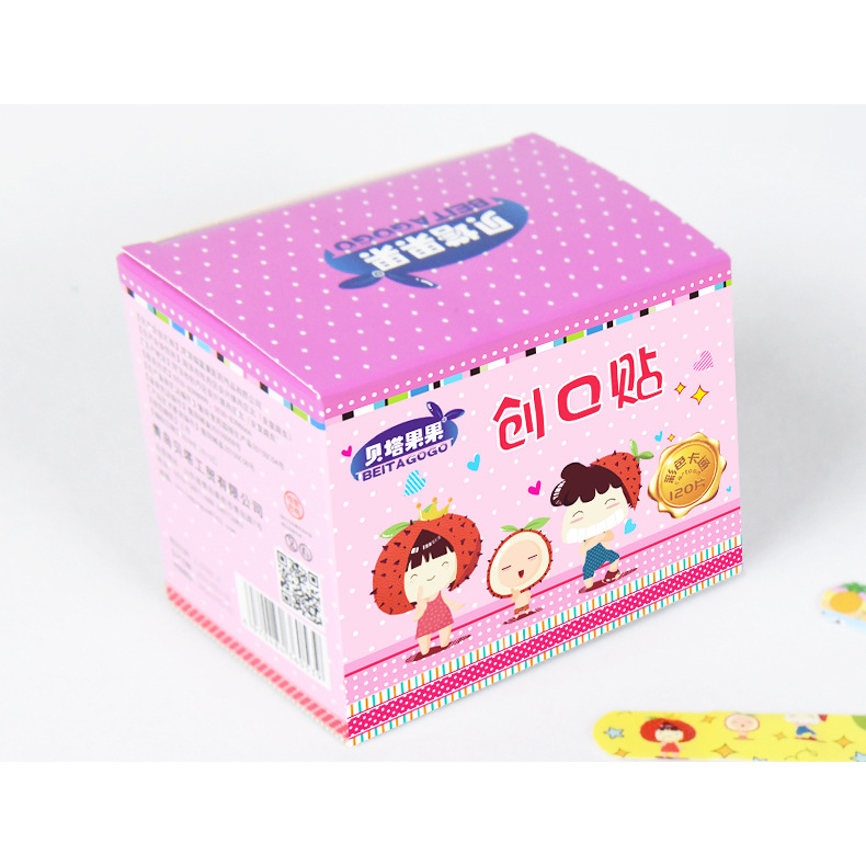 Hộp 120 miếng băng keo cá nhân dễ thương hoạ tiết hoạt hình thoáng khí tiện dụng siêu dính chống thấm nước CN025