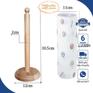Cây để giấy cuộn đứng bằng gỗ sản phẩm tiện dụng cho nhà bếp, cọc để giấy đa năng