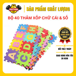 Bộ 40 tấm thảm xốp lót sàn cho bé chữ cái và số