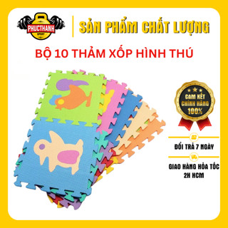 Bộ 10 tấm thảm xốp lót sàn cho bé hình con thú