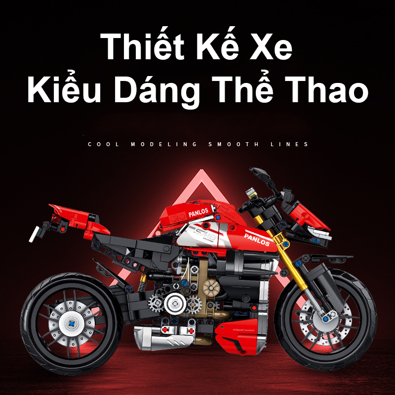 Đồ Chơi Lắp Ráp Xếp Hình Mô Hình Xe Máy Motor Ducati Panigale V4SP 672006 Với 981 PCS Phiên Bản Tỉ Lệ 1:8