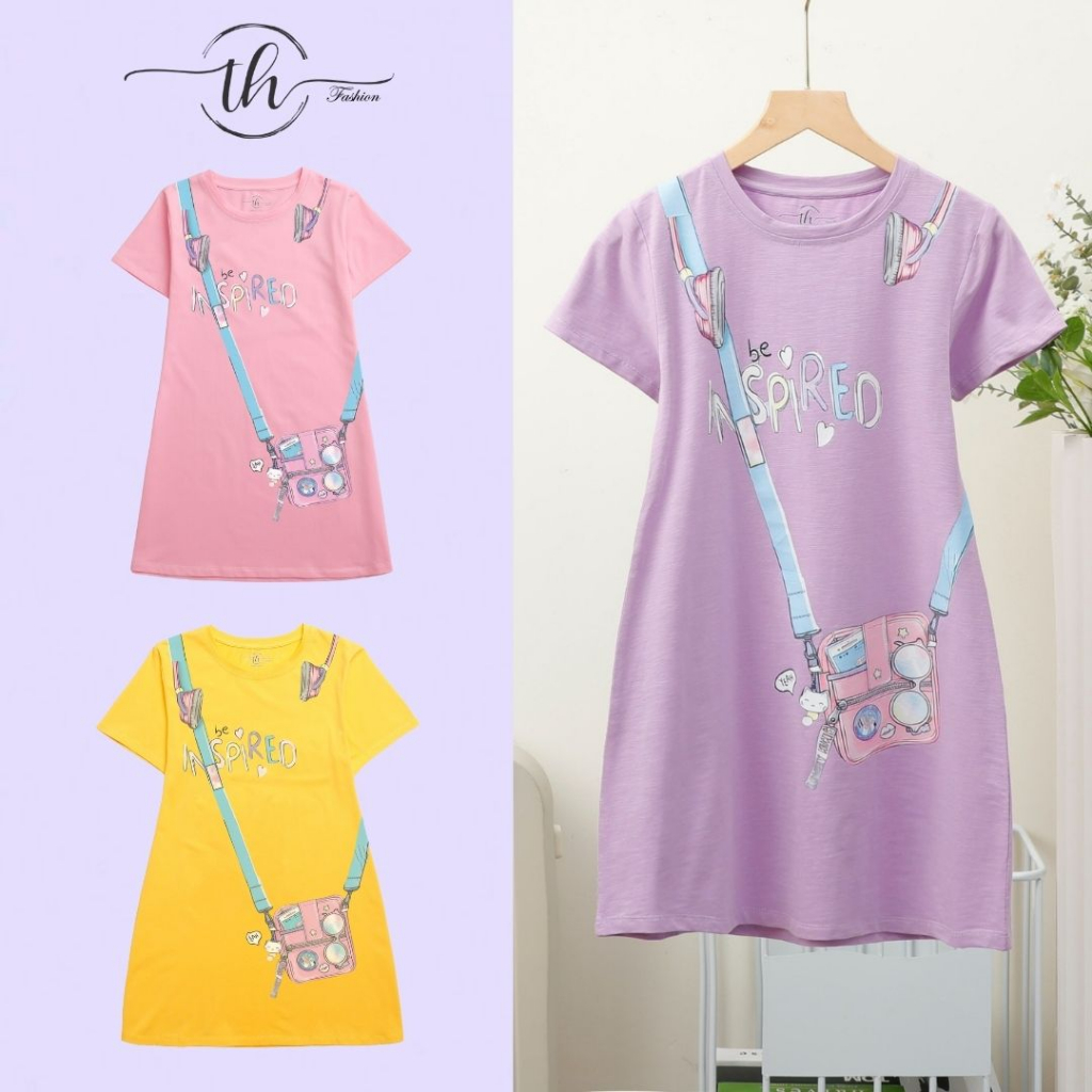 Đầm trẻ em chất Cotton local brand TH Fashion KCTC0171 in hình túi xách dành cho bé từ 15 đến 45kg