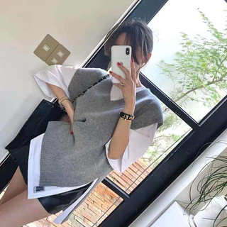 áo gile len lông thỏ xẻ A01