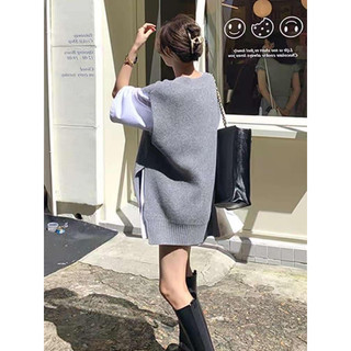 áo gile len lông thỏ xẻ A01