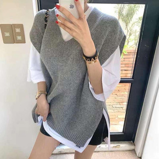 áo gile len lông thỏ xẻ A01