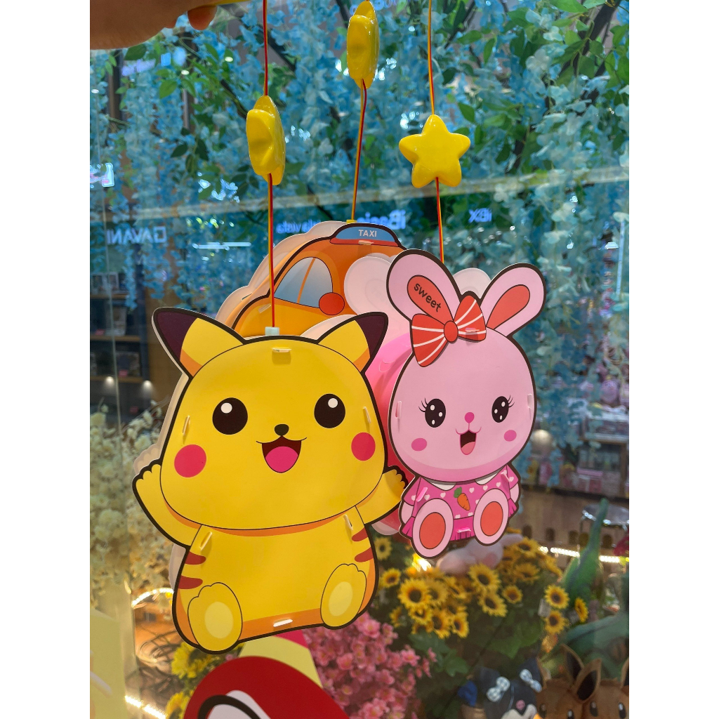 Đèn lồng trung thu cầm tay Chilly hình con thú dễ thương bằng giấy thủ công cho bé sáng tạo