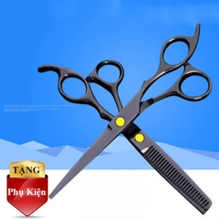 Kéo Cắt Tóc Kềm Nghĩa, Bộ Đôi Kéo Cắt Tỉa Chuyên Dụng Kèm 8 Phụ Kiện - Thiết kế vừa vặn & Sắc bén.