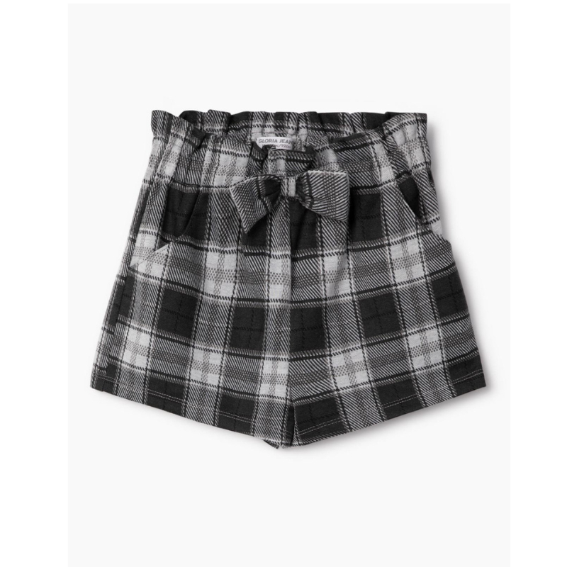 Quần short kẻ cho bé gái, chất vải co giãn dầy dặn thích hợp mặc mùa thu đông