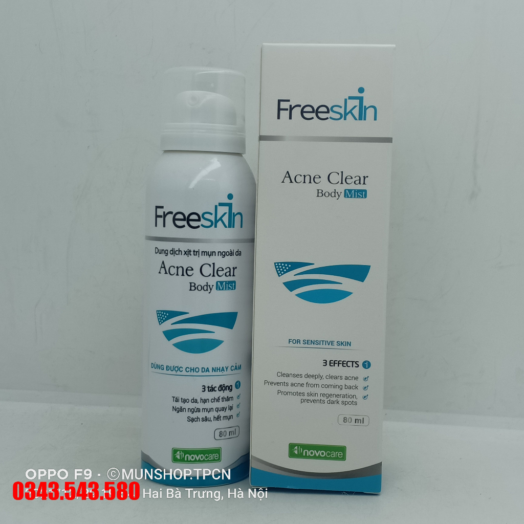 Combo ngừa mụn Freeskin / Gel tắm Freeskin /novo - Sạch mụn, hết thâm - Tự tin vai trần