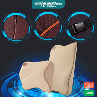 Gối tựa đầu tựa lưng cao su non cao cấp siêu đàn hồi vải thoáng khí dễ giặt và vệ sinh