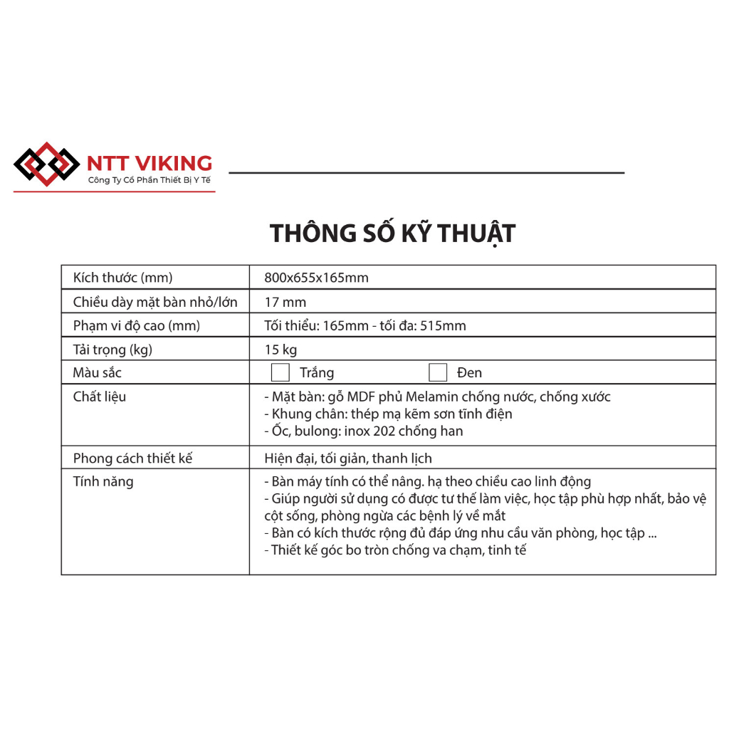 Bàn Nâng Máy Tính Điều Chỉnh Độ Cao Thông Minh NTT101