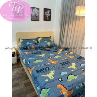 Bộ chăn ga gối chăn hè 5 món coton poly - kích thước : 1,2m x 1,9m - 2m x 2,2m