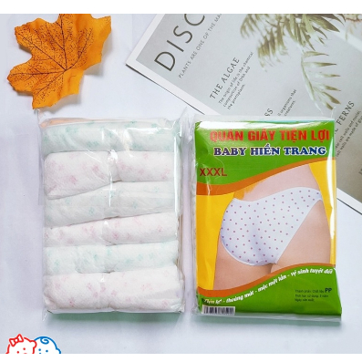 Quần Lót Giấy Dùng 1 Lần Đáy Dùng Khi Đi Du Lịch Set 6 Chiếc Tiện Lợi Cho Mẹ Sau Sinh (1 túi 6 chiếc quần)