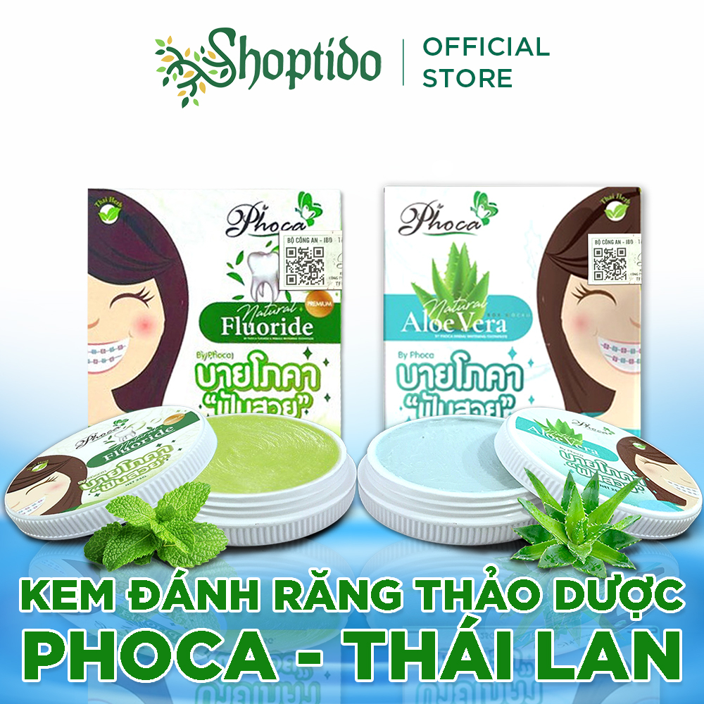 Kem đánh răng thảo dược BY PHOCA Thái Lan 25g giúp răng trắng sáng, dùng được cho người niềng răng NPP Shoptido