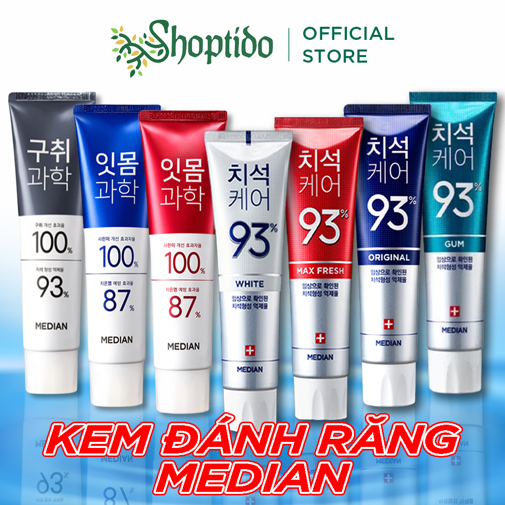 Kem đánh răng Hàn Quốc trắng răng MEDIAN DENTAL IQ 93% 120g sáng bóng NCC Shoptido