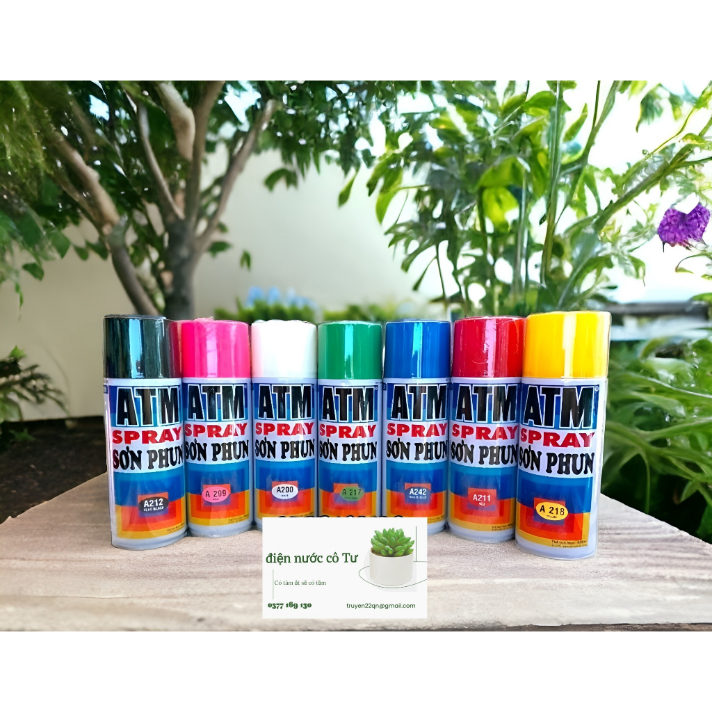 Sơn xịt ATM Spray màu đen bóng A210 đen mờ A212