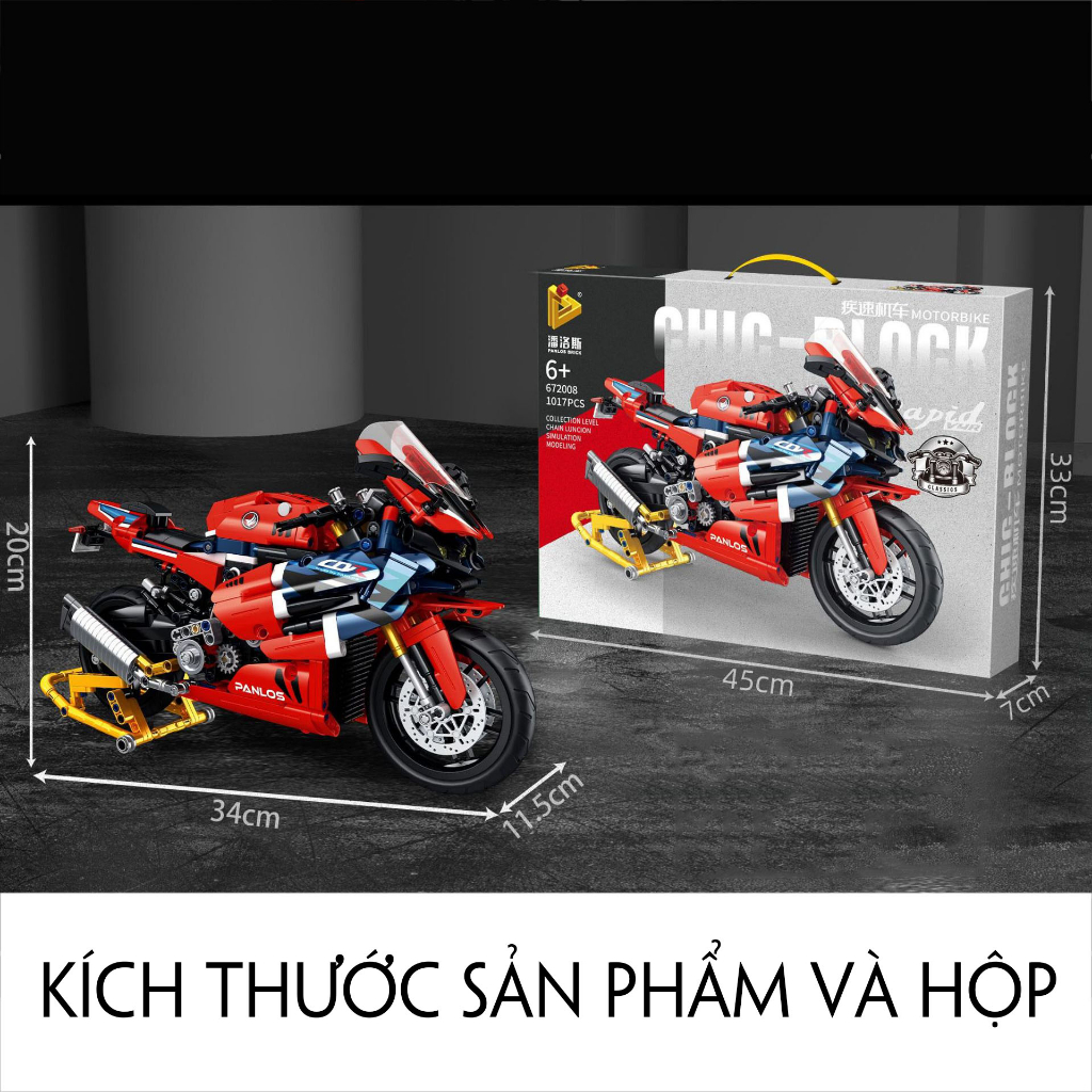 Đồ Chơi Lắp Ráp LEGO Mô Hình Phân Khối Lớn HONDA CBR1000RR-R Fireblade Sản Phẩm No.672008 Với 1000+PCS