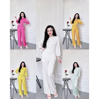 Set lam gấm túi tay dài - đồ lam đi lễ , đi chùa