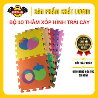 Bộ 10 tấm thảm xốp lót sàn cho bé hình trái cây