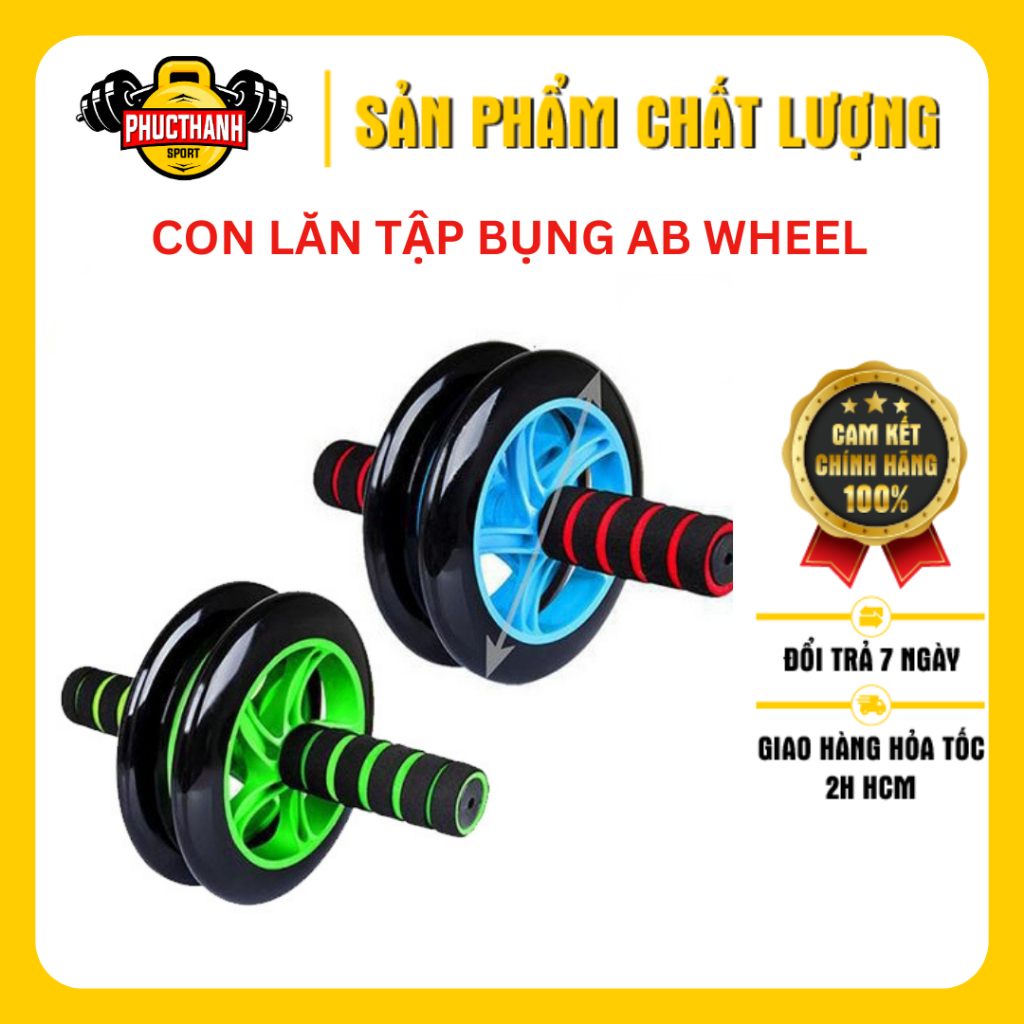 Con lăn tập bụng bánh xe đôi AB Wheel