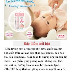 Son dưỡng môi cho bé mềm môi, dưỡng ẩm Chuchu baby chính hãng