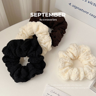 Dây cột tóc, dây buộc tóc nữ scrunchies september trơn phong cách retro