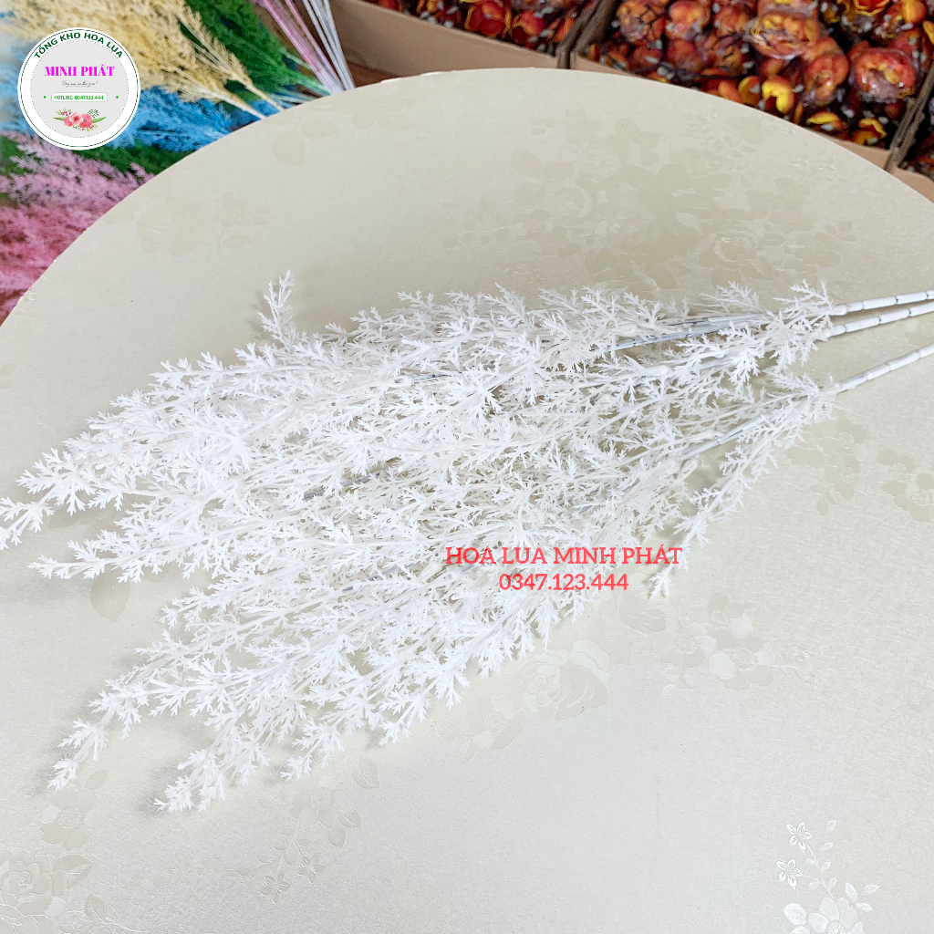 Cành Tuyết Điểm nhân tạo, cành tuyết nhựa điểm dài 80cm cắm phụ kiện hoa trang trí, hoa cắm bình để bàn