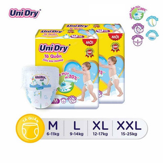 Tã quần unidry m60/l54/xl48mua 2 bịch tặng khăn ướt 20 tờ