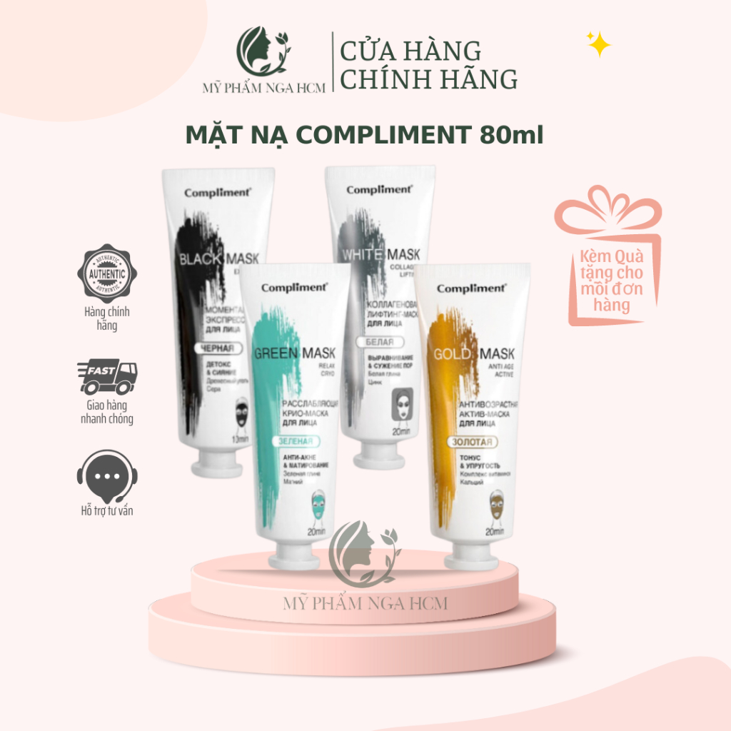 Mặt nạ Compliment detox da, chống lão hóa, làm sáng, kiềm dầu, se khít lỗ chân lông 80ml