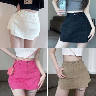 Chân váy khoét đùi hai bên, Chân váy chữ A xẻ gân chất liệu jean siêu tôn dáng cho nữ