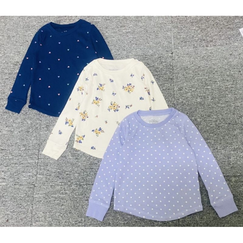 Áo thu đông dài tay chất thun tổ ong bé gái vnxk