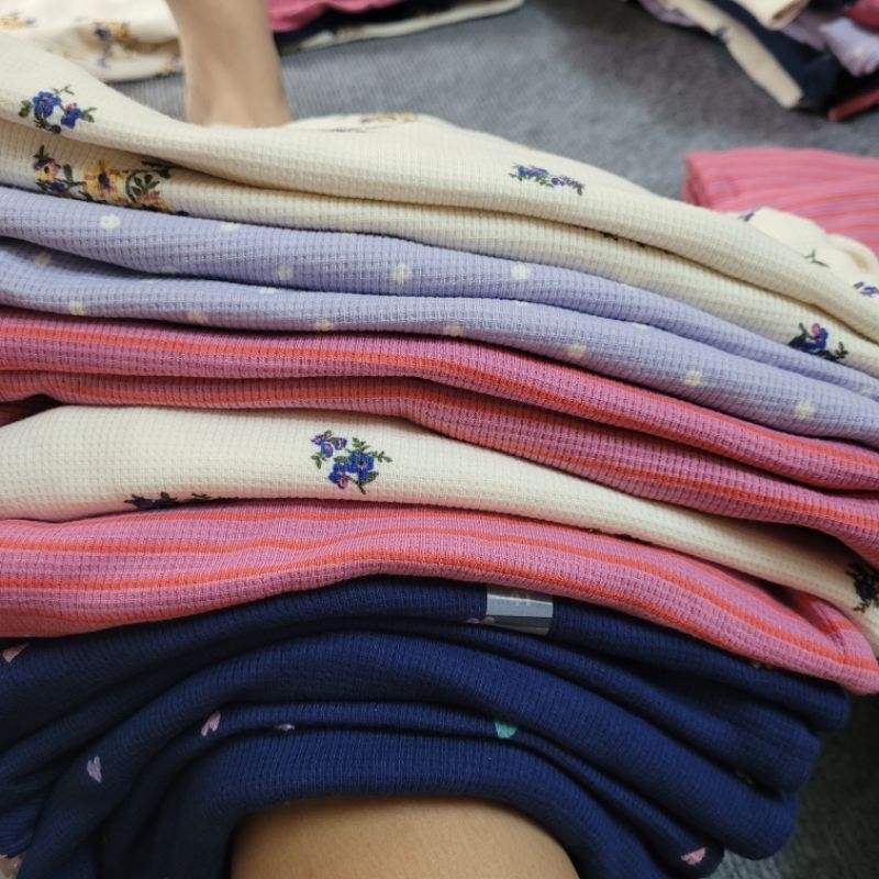 Áo thu đông dài tay chất thun tổ ong bé gái vnxk