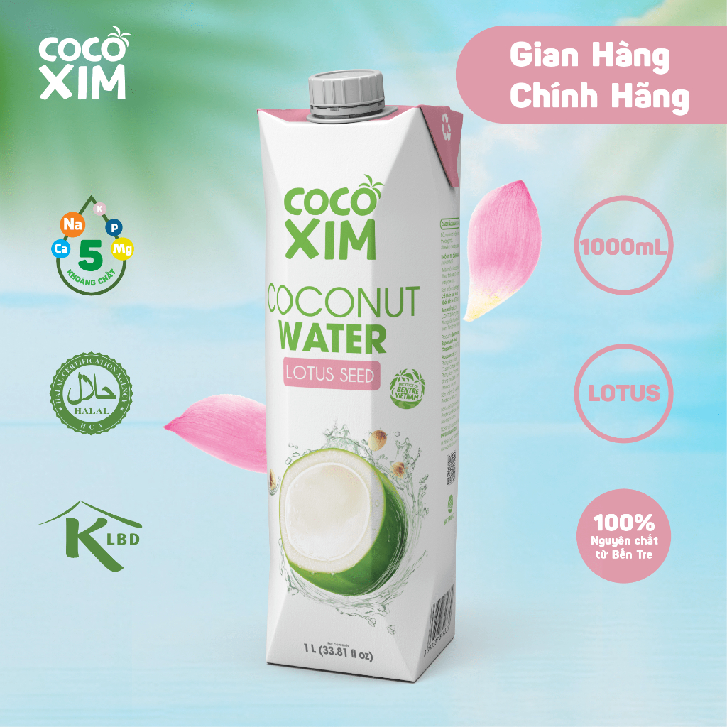 HỘP Nước dừa đóng hộp Cocoxim Sen 1000ml/ Hộp