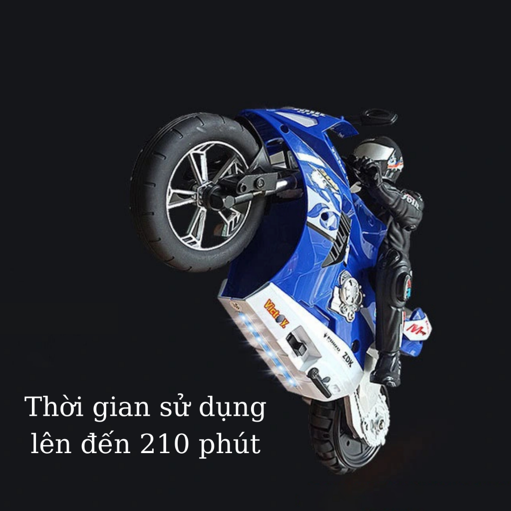 XE MÔ TÔ ĐUA ĐIỀU KHIỂN TỪ XA STUNT MOTORCYCLE, TỈ LỆ 1/16, SÓNG 2.4GHZ, TRANG BỊ CẢM BIẾN CÂN BẰNG 6 TRỤC, XE MÁY MOTOR