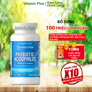Viên uống bổ sung lợi khuẩn Puritan's Pride Probiotic Acidophilus 100 viên