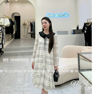 Váy ren phối cổ sm