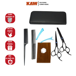 Bộ 2 Kéo Cắt Tóc Và Phụ Kiện Chuyên Dụng KAW Kiểu Dáng Hiện Đại, Chất Liệu Cao Cấp, Bảo Hành 1 Đổi 1 Toàn Quốc