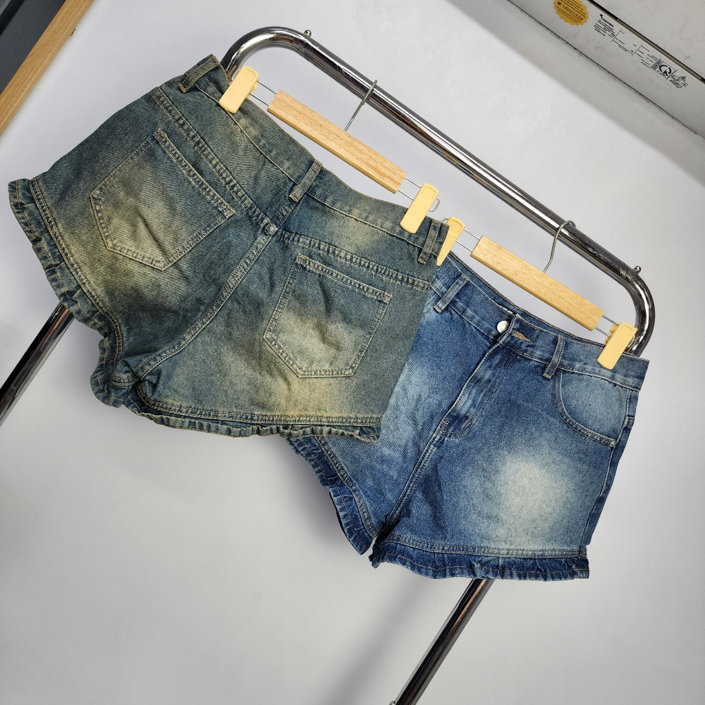 Quần short jean kiểu bèo bigsize QSJ012 dành cho nàng béo mập từ 55-90kg