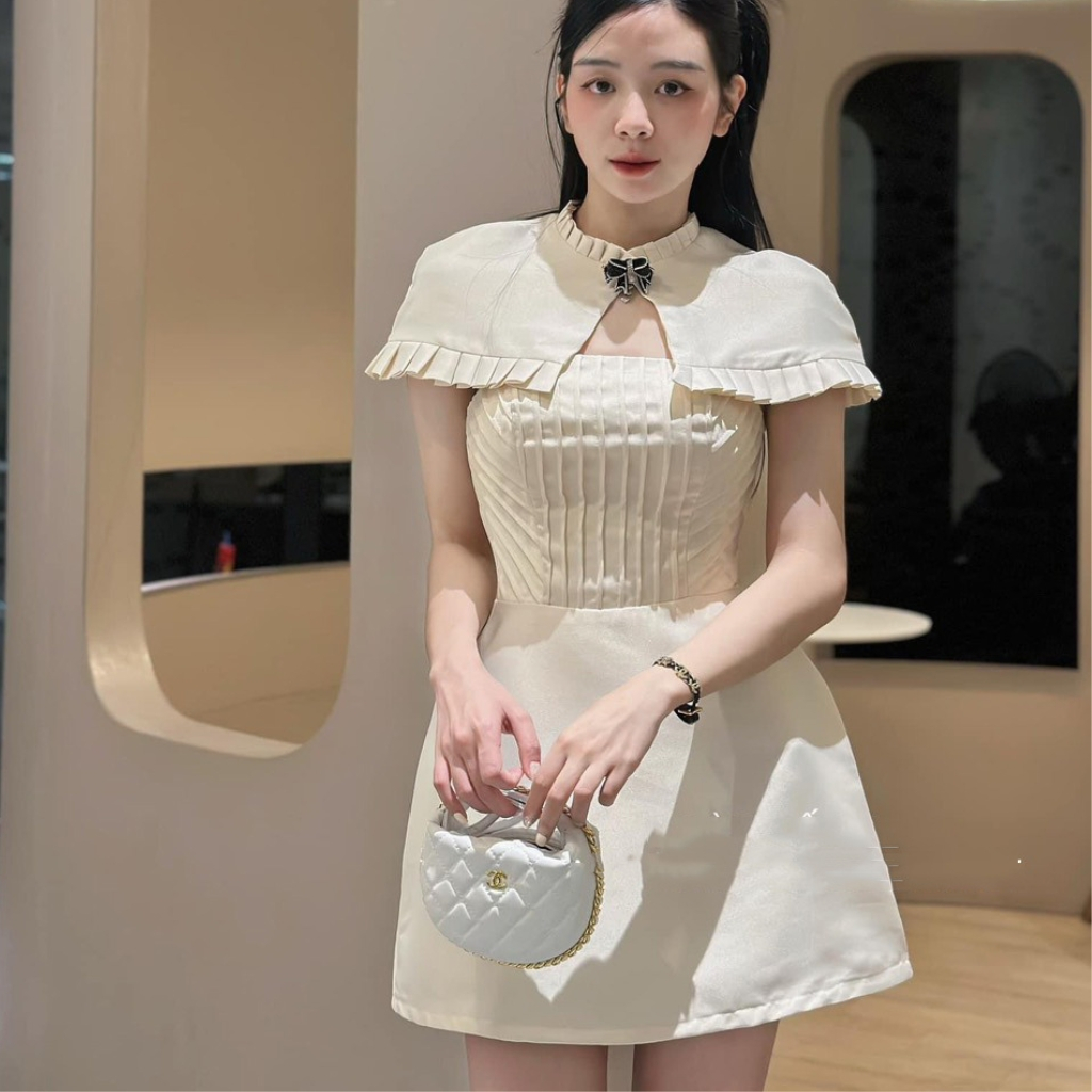 Set váy nữ dáng chữ ngắn chất tapta sang chảnh set đồ nữ xếp ly thiết kế đi chơi cá tính Miaclothing S45