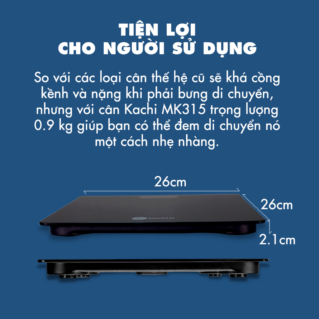 Cân điện tử mặt kính Kachi MK315