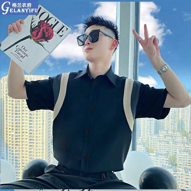 Áo Sơ Mi Nam Ngắn Tay Cao Cấp Chất Cotton Vải Dày Dặn Phối Màu Chuẩn Đẹp.