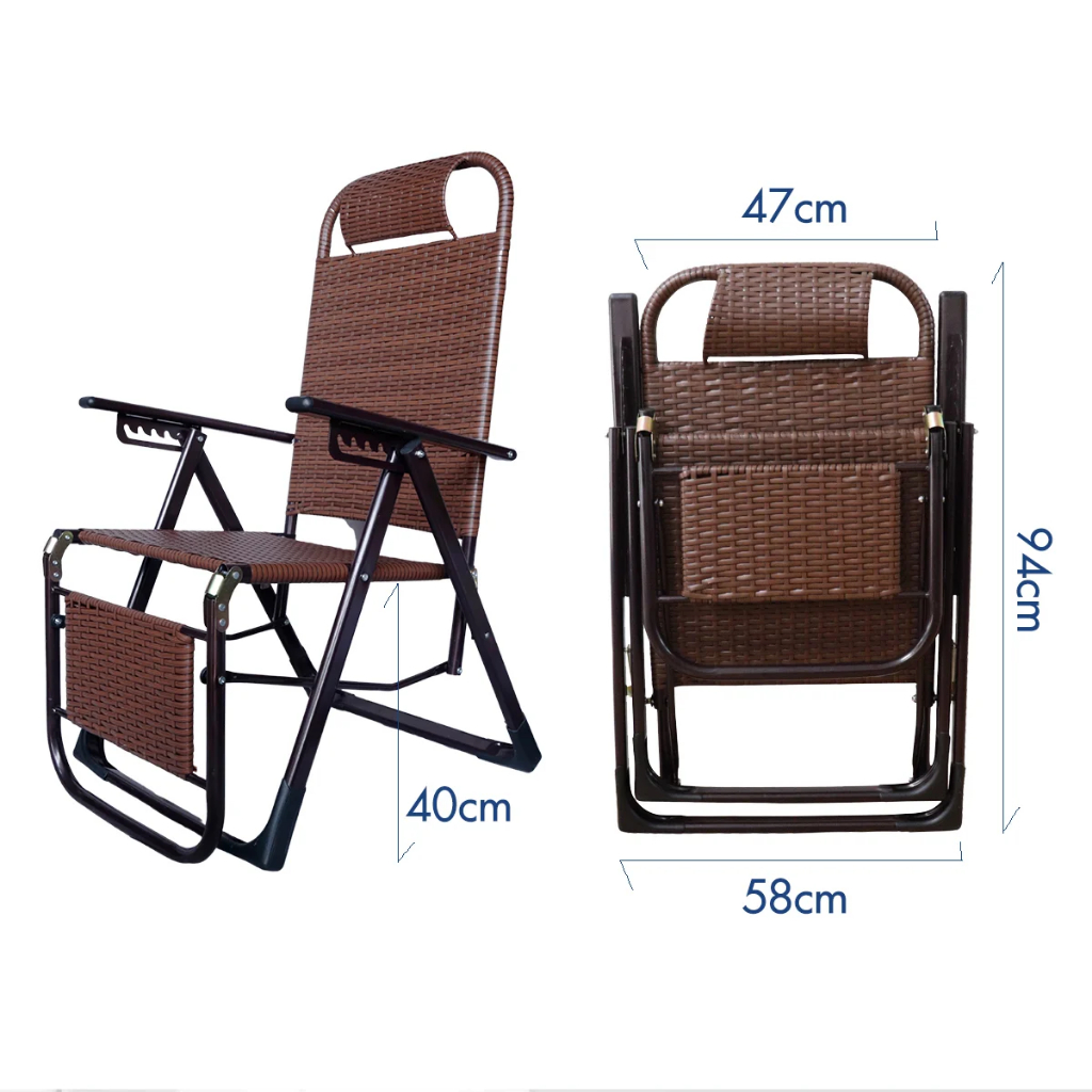 Ghế Xếp Thư Giãn Mây Nhân Tạo Kachi MK298 bền gấp 20 lần ghế vải lưới